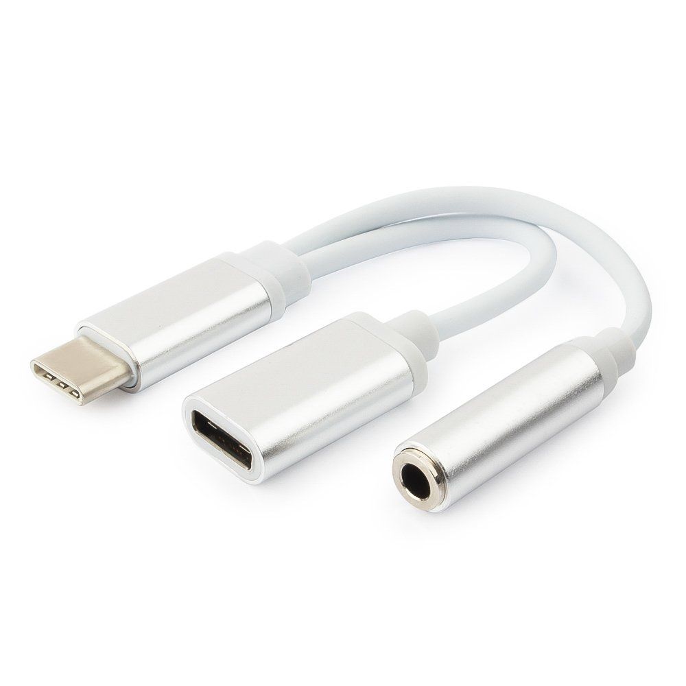 USB Type-C → USB Type-C + 3,5mm Jack Audió adapter
