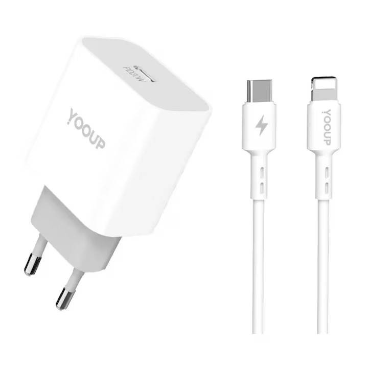 USB-C hálózati töltő 20W + (USB-C → Lightning kábel) 1m