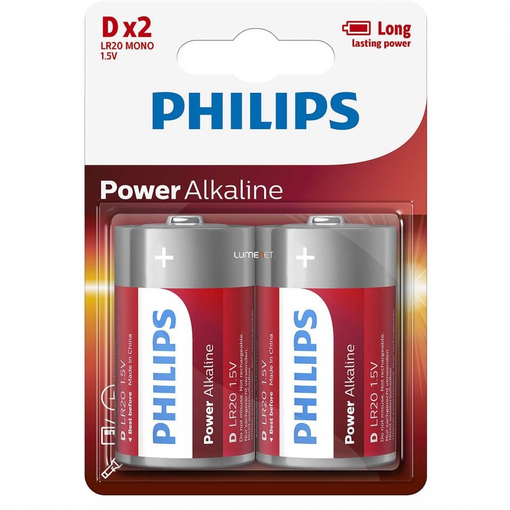 Philips LR20 D Mono Alkaline 1.5V PowerLife