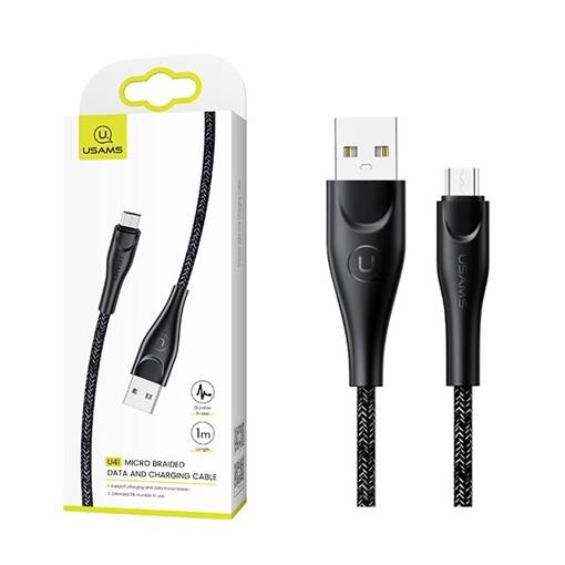 Usams USB-A → USB Type-C adatkábel (1m) fekete (2A)