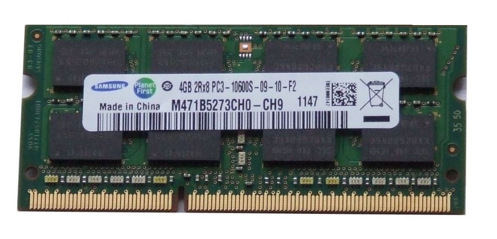 Samsung 4GB DDR3 1333MHz PC3-10600S SO-DIMM 1.5V memória