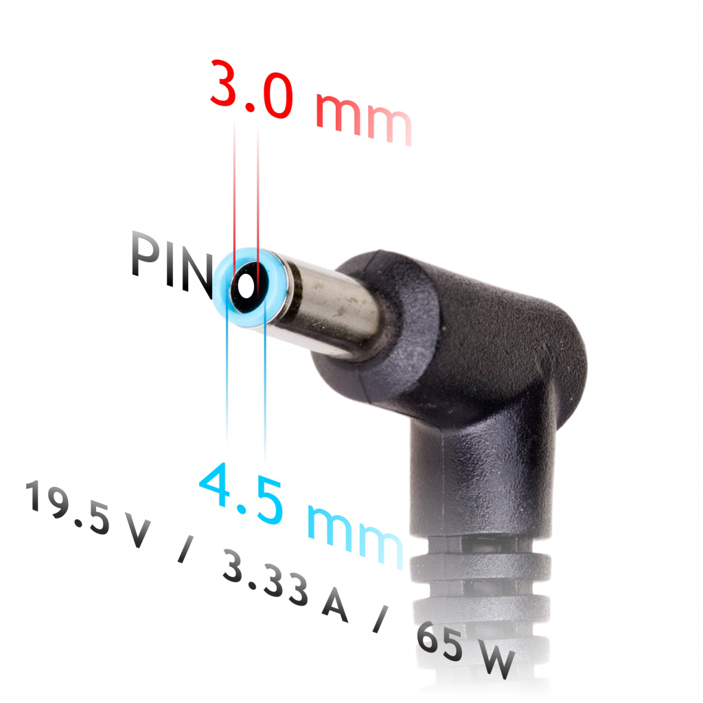 HP 19.5V 3.33A 65W gyári adapter (új fajta HP-hoz) (4,5 x 3,0 mm csatlakozó)