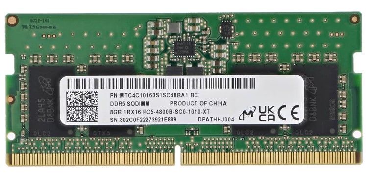 8GB DDR5 4800Mhz Micron So-Dimm